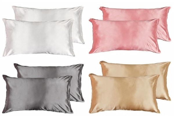 بالشت ساتن با روکش زیپ‌ دار و قابل تعویض