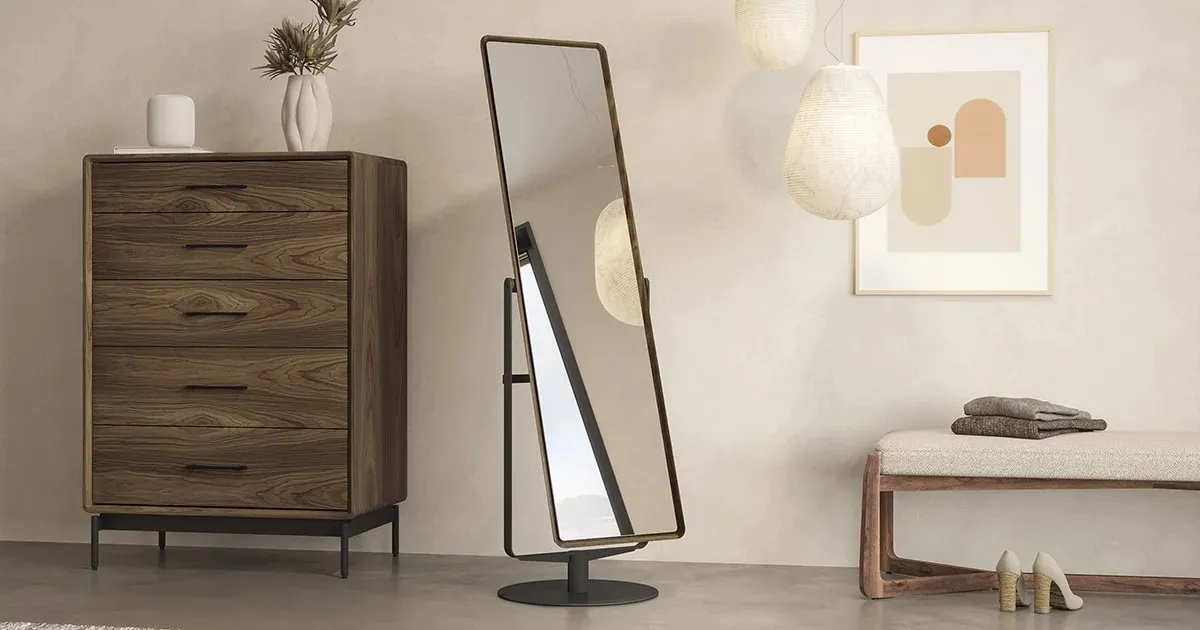 آینه دکوراتیو مناسب اتاق خواب و نور پردازی حرفه ای