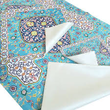 جانماز فیروزه ای با طرح های اصیل ایرانی