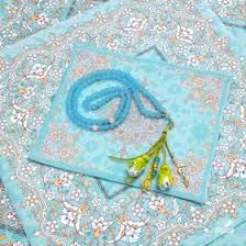 تصویر 1 از جانماز فیروزه ای با طرح های اصیل ایرانی