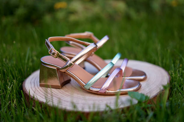 تصویر 1 از صندل دخترانه پاشنه دار با طراحی مینیمال و شیک مناسب لباس مجلسی