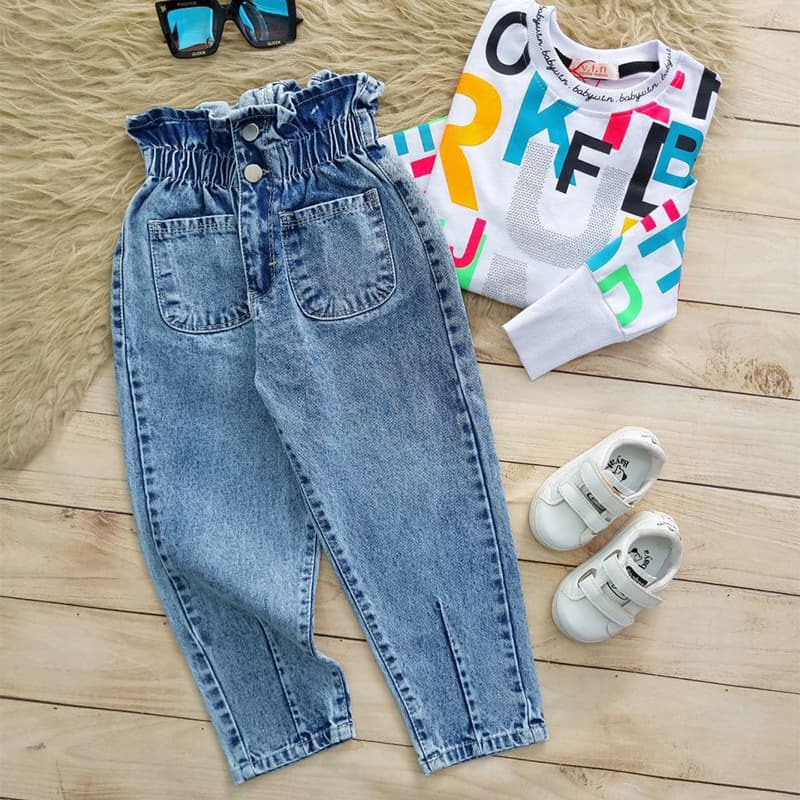 تصویر 1 از شلوار جین دخترانه بچگانه با تنخور راحت و فرم استاندارد