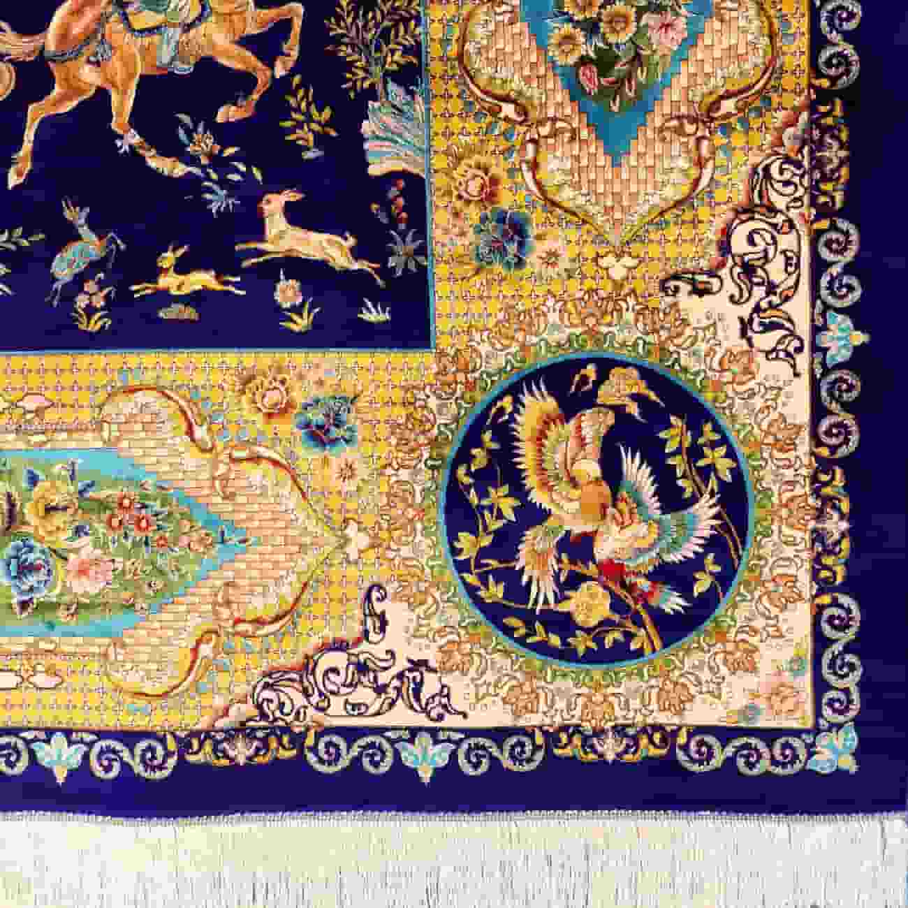 تصویر 2 از فرش ابریشم ماشینی 12 متری دارای بافت ظریف