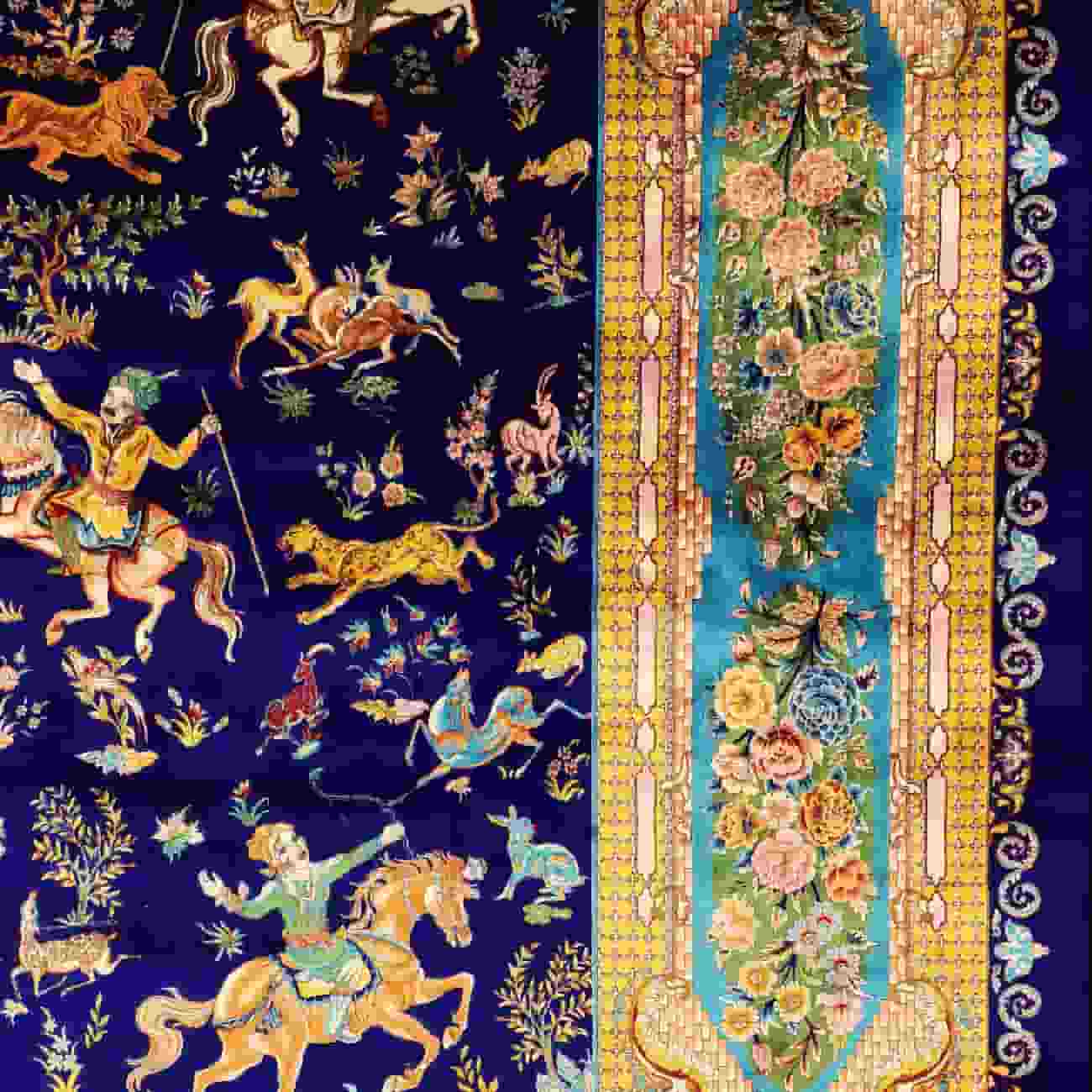 تصویر 3 از فرش ابریشم ماشینی 12 متری دارای بافت ظریف