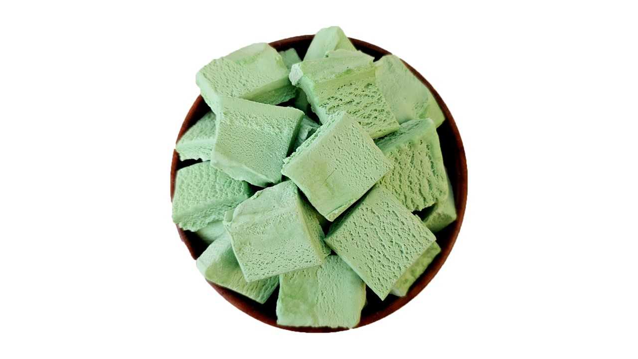 بستنی خشک پفکی با طعم طالبی لطیف سالم و شیرین