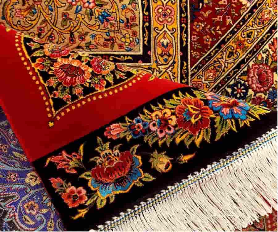 تصویر 1 از فرش ابریشمی ماشینی طرح افشان با جلوه ظریف