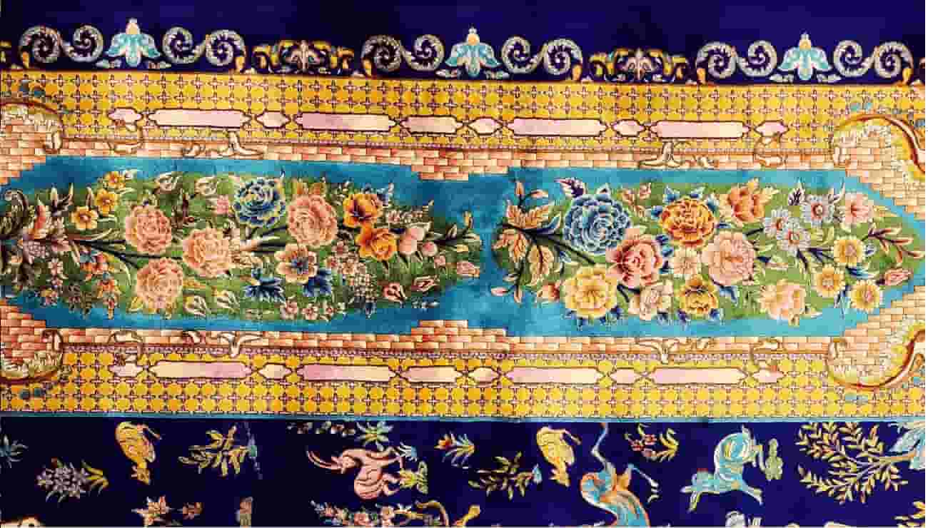 فرش ابریشمی ماشینی بهشتی با جلوه آرام بخش