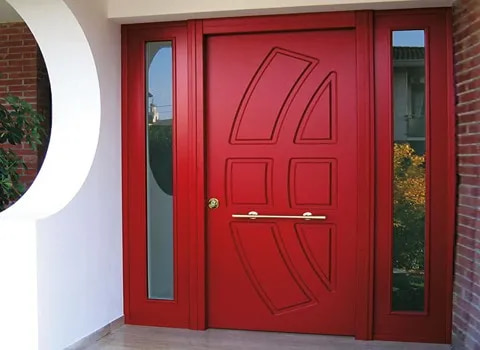 تصویر 1 از درب ضد سرقت زرشکی طراحی بادوام ویژه ورودی‌های لوکس