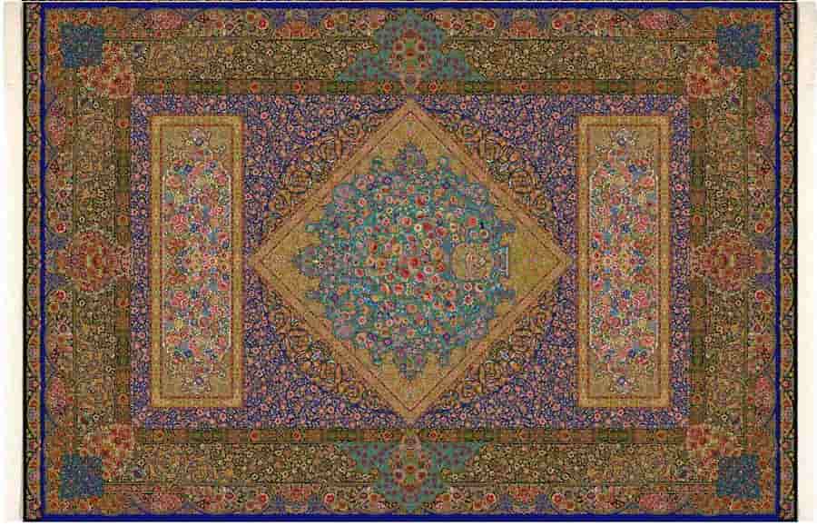 تصویر 1 از فرش ابریشمی ماشینی کرم ویژه اتاق خواب آرام