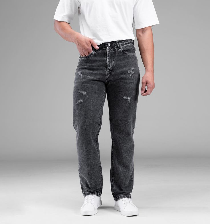 شلوار جین ذغالی راسته مردانه مناسب فعالیت های روزانه