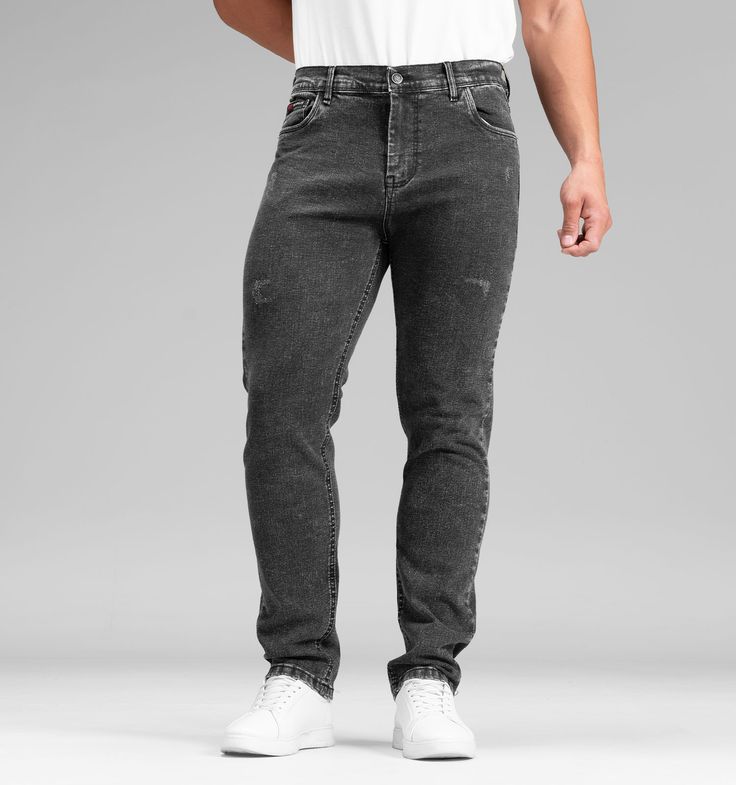 تصویر 1 از شلوار جین ذغالی راسته مردانه مناسب فعالیت های روزانه