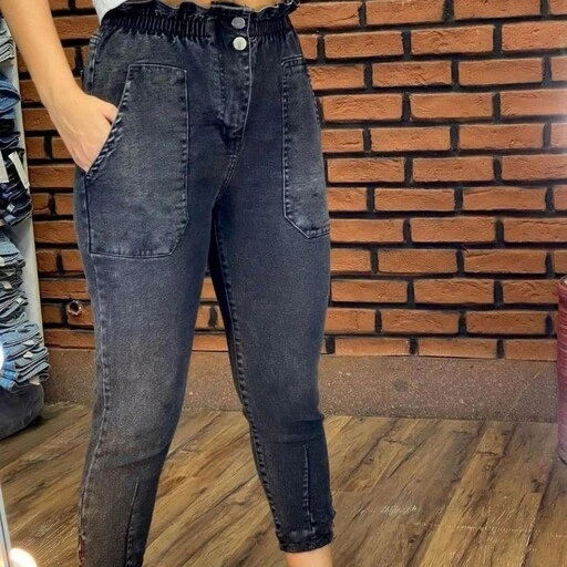 تصویر 5 از شلوار جین ذغالی دخترانه مناسب استایل کژوال و روزمره