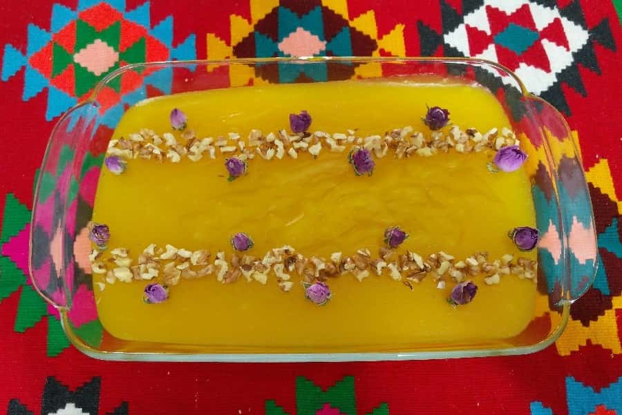 تصویر 1 از انواع حلوا مسقطی لاری زعفرانی درجه یک