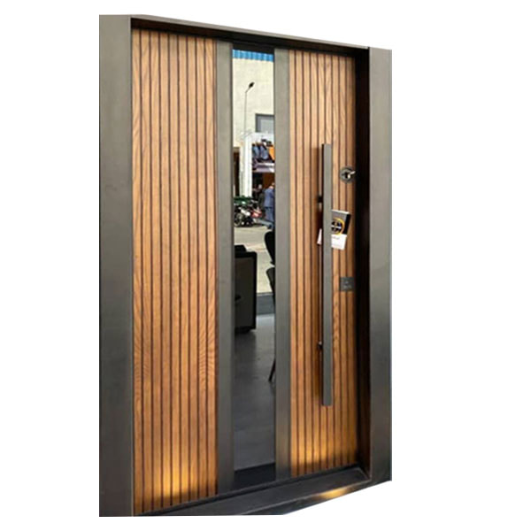 تصویر 4 از درب ضد سرقت چوب گردو سطح طبیعی پرداخت حرفه‌ای چارچوب تقویت‌دار