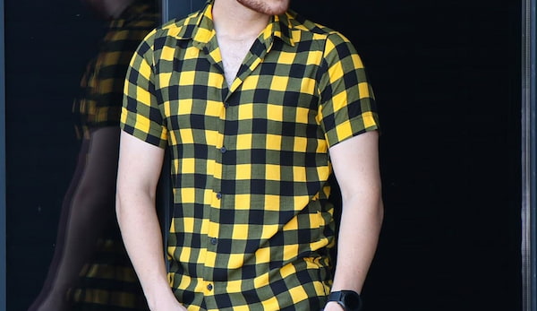 تصویر 2 از پیراهن مردانه چهارخانه درشت خنک مناسب هوای گرم