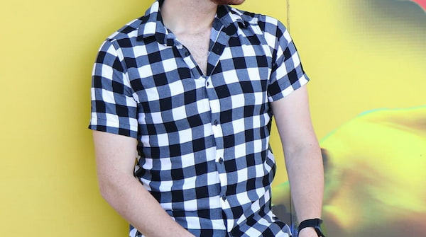 تصویر 4 از پیراهن مردانه چهارخانه درشت خنک مناسب هوای گرم