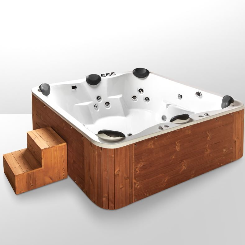 تصویر 1 از جکوزی طرح چوب مناسب فضای باغ و محیط‌های باز