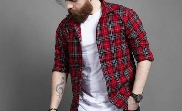 تصویر 3 از پیراهن مردانه قرمز مشکی با پارچه ضد حساسیت