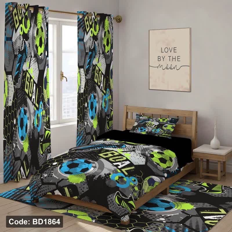 تصویر 1 از روتختی فوتبالی پسرانه با طرح فانتزی و رنگ‌ های شاد