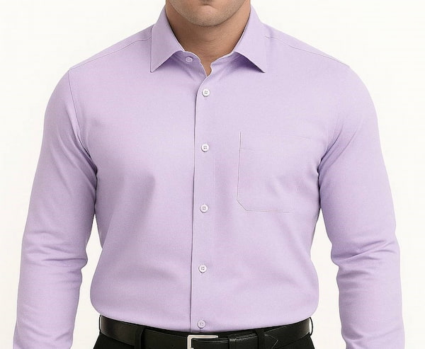 تصویر 4 از پیراهن مردانه رنگ یاسی درجه یک آستین کوتاه و آستین بلند