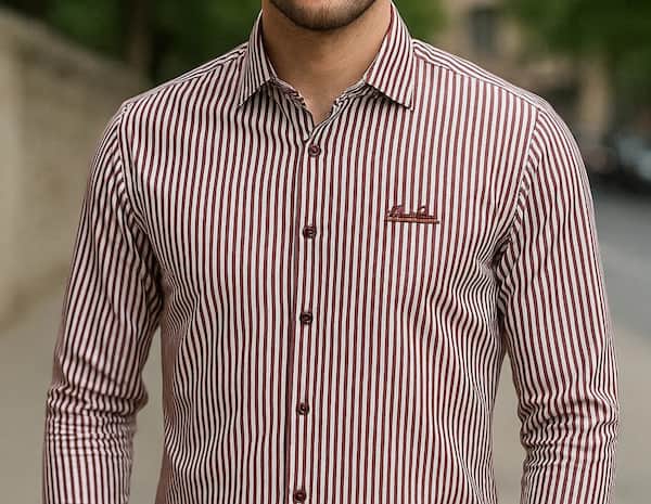 تصویر 1 از پیراهن مردانه صورتی راه راه مناسب استایل مدرن مردانه