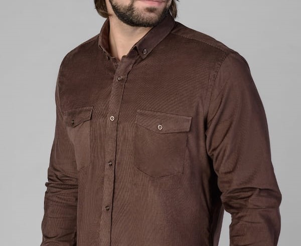 تصویر 3 از پیراهن مردانه قهوه ای روشن مناسب استایل روزمره
