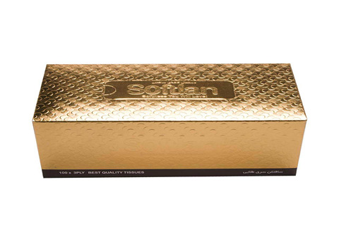 تصویر 1 از دستمال کاغذی سافتلن طلایی با طراحی جذاب برای میز پذیرایی