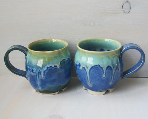 تصویر 2 از لیوان سفالی دسته دار فانتزی لعاب دار