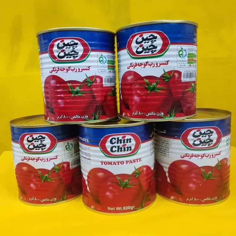 رب گوجه فرنگی چین چین قوطی فلزی پخت طولانی
