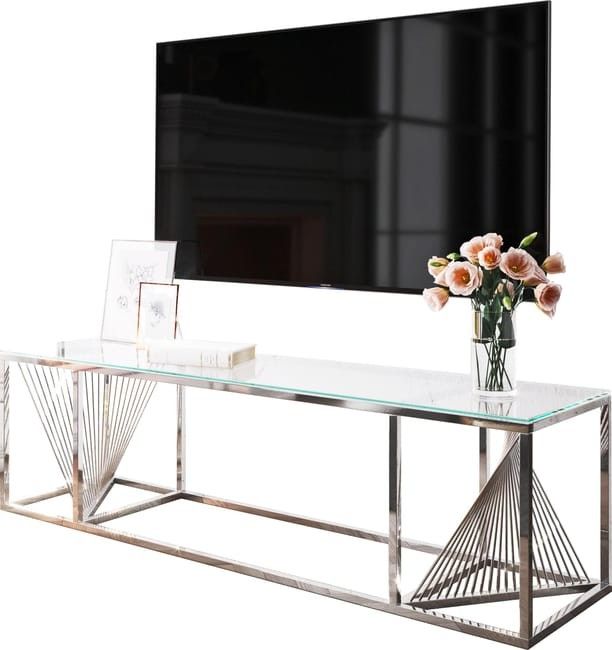 تصویر 2 از میز تلویزیون شیشه ای مقاوم و پایدار مناسب محیط های تجاری و حرفه ای