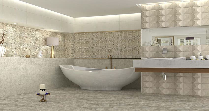 تصویر 2 از کاشی حمام برجسته با نقش هندسی