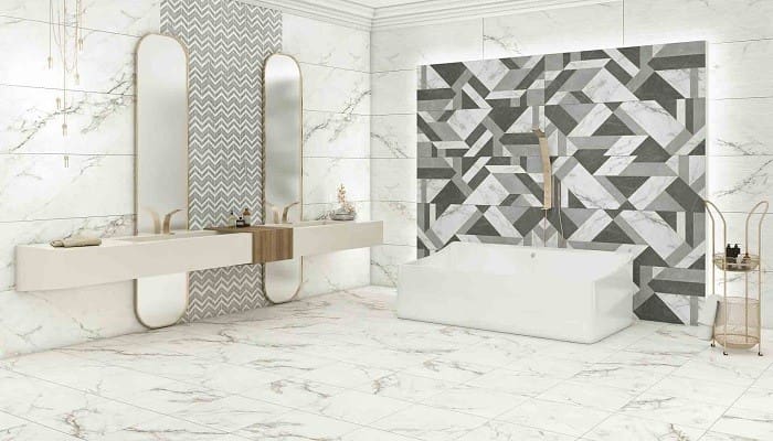 تصویر 1 از کاشی حمام برجسته با نقش هندسی