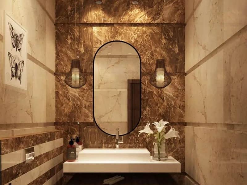 تصویر 1 از کاشی حمام شیک با نقش های ظریف و مدرن