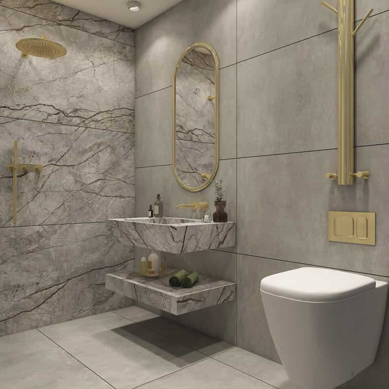 تصویر 2 از کاشی حمام پرسلان سطح صیقلی روشن