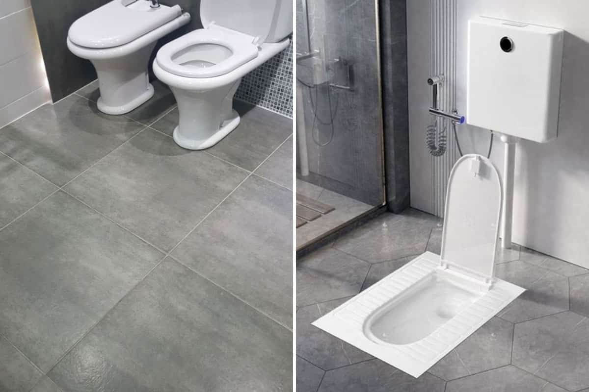 تصویر 1 از کاشی حمام طوسی سبک مدرن مات