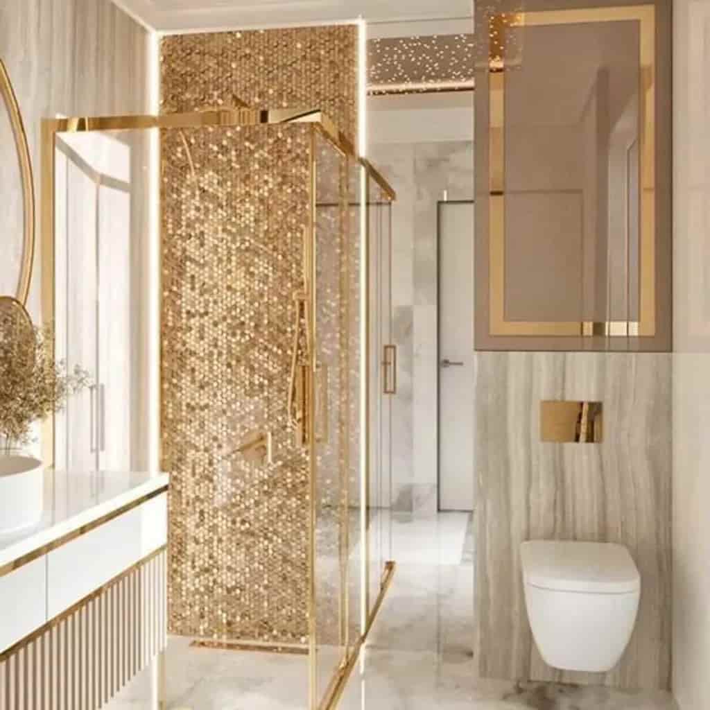 تصویر 4 از کاشی حمام زیبا با رنگ بندی ملایم و متنوع