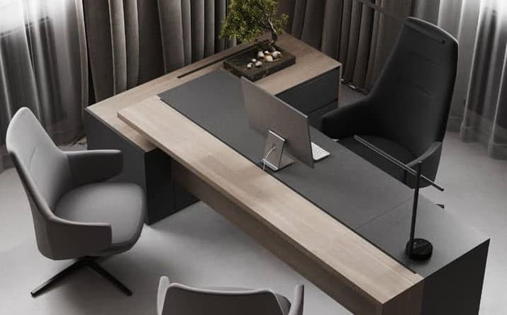 صندلی اداری چرم با پشتی استاندارد و حمایت از ستون فقرات