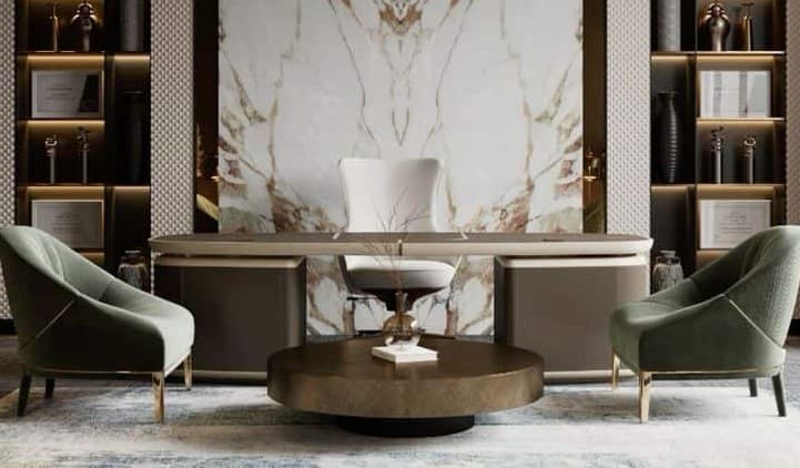 تصویر 4 از صندلی اداری چرم با پشتی استاندارد و حمایت از ستون فقرات