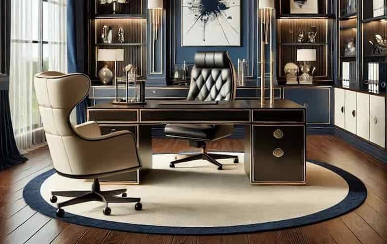 تصویر 3 از صندلی اداری چرم با پشتی استاندارد و حمایت از ستون فقرات