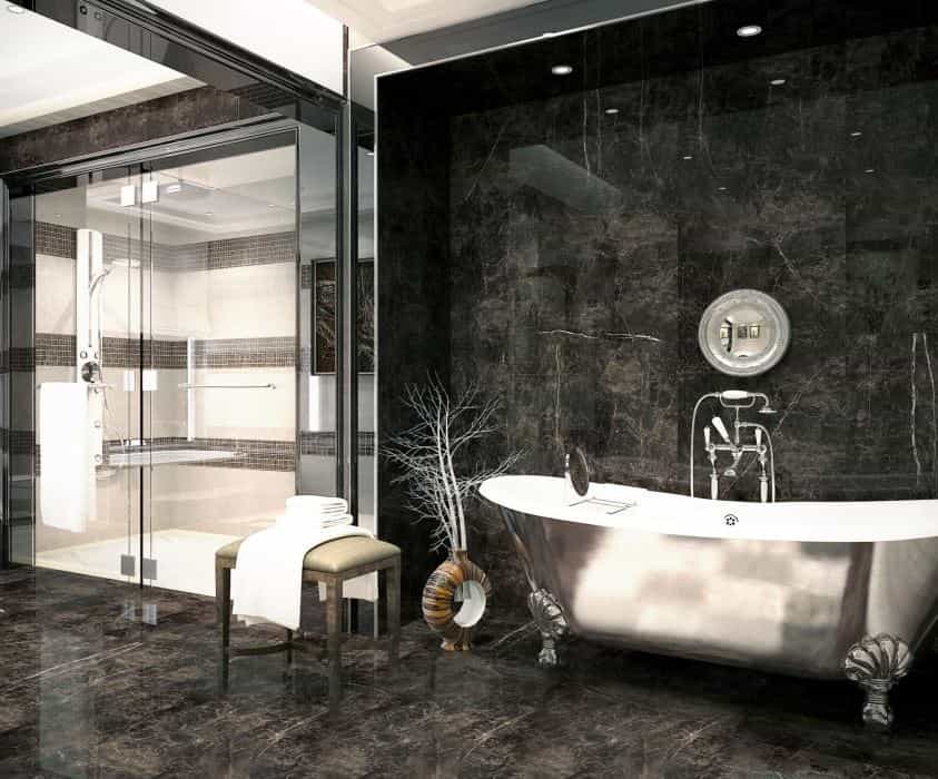 تصویر 3 از کاشی حمام تیره با سطح مات مدرن