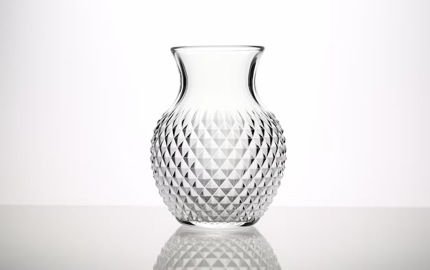 تصویر 1 از گلدان دکوری شیشه ای با طراحی مینیمال و سطح صیقلی