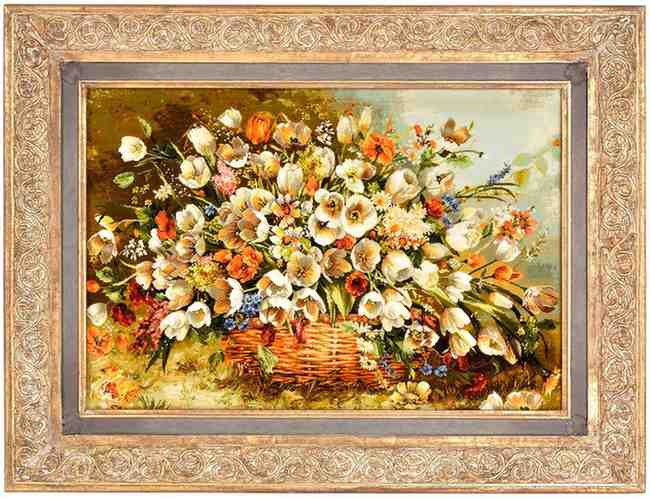 تصویر 1 از تابلو فرش دستبافت صادراتی تولید شده از نخ ابریشم خالص براق