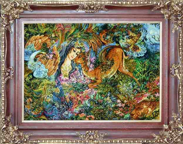 تابلو فرش مینیاتوری با بافت مقاوم و ماندگاری بالا