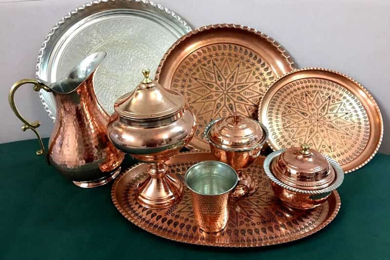 ظروف دکوری مسی دست ساز سنتی رومیزی