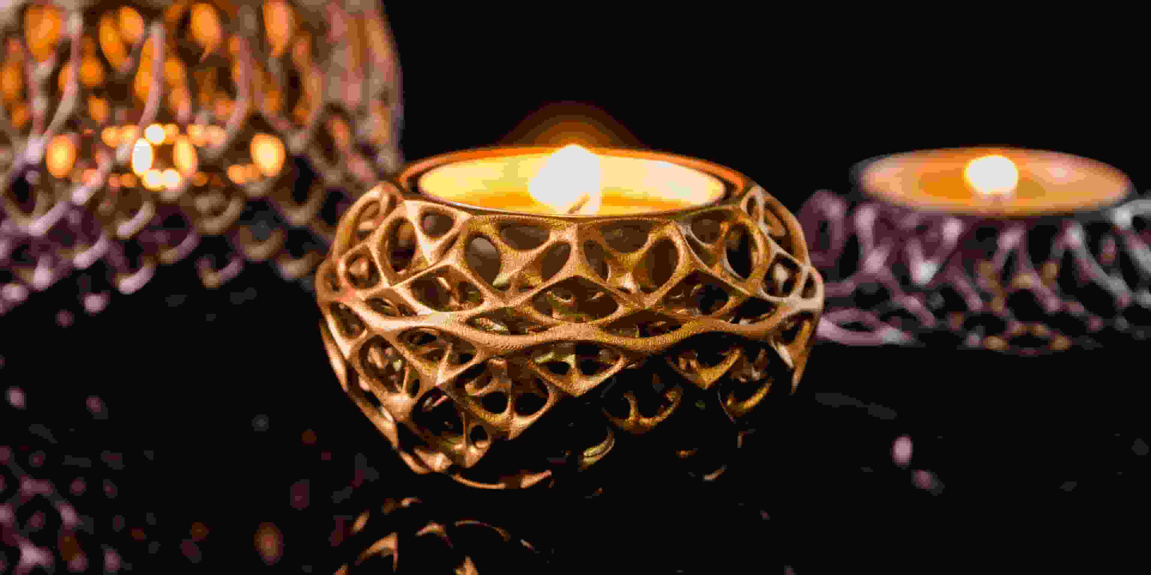 تصویر 1 از جا شمعی کریستالی رومیزی با طراحی شفاف و مدرن