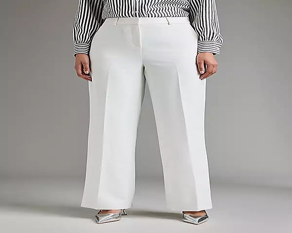 تصویر 2 از شلوار مازراتی زنانه سفید پارچه لطیف سبک