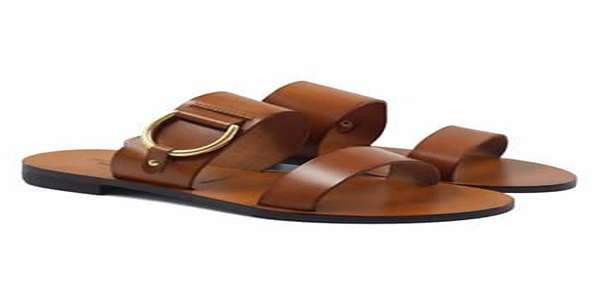 تصویر 1 از صندل چرم زنانه شیک بنددار با فرم استاندارد پا