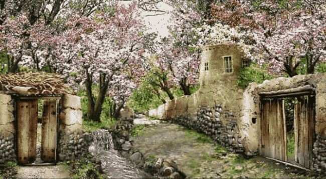 تصویر 1 از تابلو فرش روستایی با مناظر ساده و صمیمی مناسب دکوراسیون های سنتی