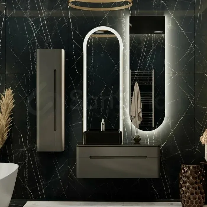 تصویر 1 از آینه دکوراتیو مدرن دارای نورپردازی برای داشتن جلوه ای خاص و شیک