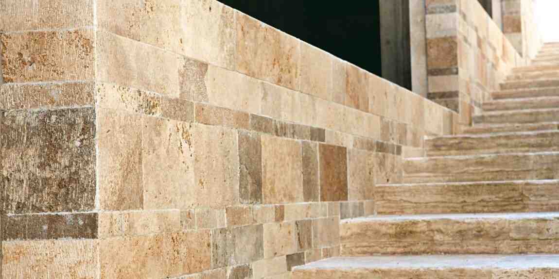 تصویر 4 از سنگ تراورتن عسلی برای نما رومی با شکوه روشن و زیبا